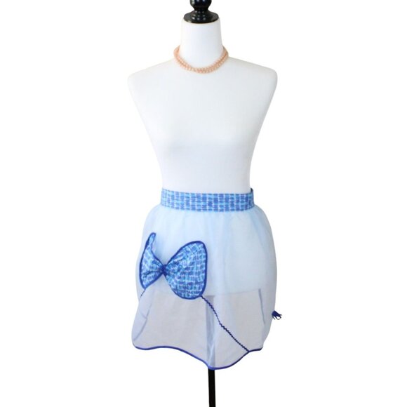 Vintage Kitchen Apron Cooking Baking Waist Apron Cute Bow Pocket Sheer A27 - Picture 6 of 7